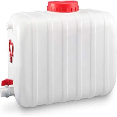 WAZHOU Plastic Water Tank Water Storage Horizontal Square Water Storage Tank with Plastic Water Bucket Cover and Valve for Outdoor Camping Household Emergency Water Tank(25L)