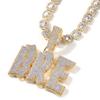 ZqlDDayUP Custom Name Necklace Iced Out Chain Personalized Initial Letter Pendant Necklace A-Z Nameplate Letter Pendant Charms Hip Hop Jewelry with Rope Chain/Tennis Chain for Men Women view 2