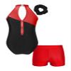 ACSUSS Kids Girls Sleeveless Gymnastic Leotard with Athletic Shorts Hair Scrunchie Biketard Dance Outfits Sets Tracksuit Red 6 Years view 2