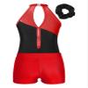 ACSUSS Kids Girls Sleeveless Gymnastic Leotard with Athletic Shorts Hair Scrunchie Biketard Dance Outfits Sets Tracksuit Red 6 Years view 4