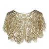 1920s Shawl Wraps Women's Sequin Beaded Bridal Shawl Gatsby Cape Evening Bolero Wedding Party Bridal Cover Up view 1