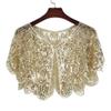 1920s Shawl Wraps Women's Sequin Beaded Bridal Shawl Gatsby Cape Evening Bolero Wedding Party Bridal Cover Up view 2