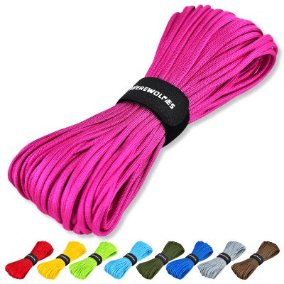 WEREWOLVES Paracord Rope, 7 Strand Type III Parachute Cord 4mm 100ft / 200ft for Crafting, DIY Projects, Survival Bracelets (Rose Pink, 200 ft)
