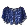 1920s Shawl Wraps Women's Sequin Beaded Bridal Shawl Gatsby Cape Evening Bolero Wedding Party Bridal Cover Up