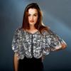 1920s Shawl Wraps Women's Sequin Beaded Bridal Shawl Gatsby Cape Evening Bolero Wedding Party Bridal Cover Up view 4