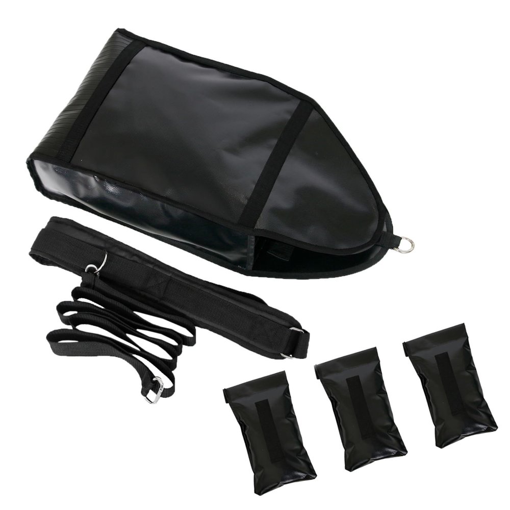 Yabcany Weight Sled Trainer, Adjustable Sandbag Sled Trainer Resistance Sled Trainer,Adjustable Waist Belt with 3 Weight Sandbags, for Sprinter Speed Training Indoor,Black.