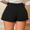 SECOLI Women's 2024 Summer Casual Mini Skorts Zipper Side Gold Button Skort view 3