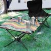 Msyxl Pastel Colors Chevron Portable Folding Camping Table, Compact Lightweight Beach Table with Carrying Bag for Outdoor Picnics, BBQs, Camp view 2