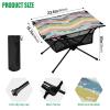 Msyxl Pastel Colors Chevron Portable Folding Camping Table, Compact Lightweight Beach Table with Carrying Bag for Outdoor Picnics, BBQs, Camp view 3