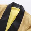 Men's Shawl Lapel Suit Blazer Jacket Embroidered Tuxedo Wedding Blazer One Button Dress Jacket for Dinner,Prom,Party (54,Yellow) view 4