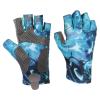 PATIKIL Fishing Gloves, 1 Pair Breathable Fingerless Sun Protection Gloves for Men Women Kayaking Rowing Cycling Hiking, Blue (M Size) view 1