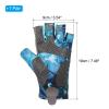 PATIKIL Fishing Gloves, 1 Pair Breathable Fingerless Sun Protection Gloves for Men Women Kayaking Rowing Cycling Hiking, Blue (M Size) view 2