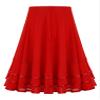 ACSUSS Kids Girls Ballroom Dance Skirt Mesh Swing Latin Cha Cha Flamenco Dance Skirts Competition Costume Dancewear Red 10 Years view 1