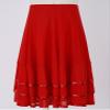 ACSUSS Kids Girls Ballroom Dance Skirt Mesh Swing Latin Cha Cha Flamenco Dance Skirts Competition Costume Dancewear Red 10 Years view 3