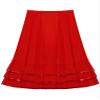 ACSUSS Kids Girls Ballroom Dance Skirt Mesh Swing Latin Cha Cha Flamenco Dance Skirts Competition Costume Dancewear Red 10 Years view 4