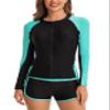YATEEN Women's Long Sleeve Sun Protection Rash Guard Wetsuit Two Piece Swimsuit Set view 1