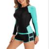 YATEEN Women's Long Sleeve Sun Protection Rash Guard Wetsuit Two Piece Swimsuit Set view 4