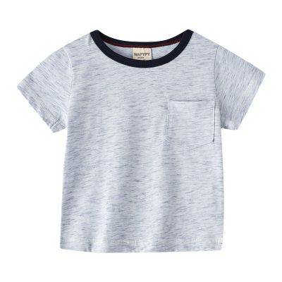 AIMAOMI Toddler Kids Baby Boys Girls Striped Print Short Sleeve Crewneck T Shirts Tops Tee Clothes (Grey, 18-24 Months)