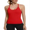 MathCat Seamless Workout Tank Tops with Built in BraRacerback Athletic Tank Tops Ribbed Soft Yoga Shirts Red view 2