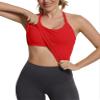 MathCat Seamless Workout Tank Tops with Built in BraRacerback Athletic Tank Tops Ribbed Soft Yoga Shirts Red view 3
