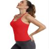 MathCat Seamless Workout Tank Tops with Built in BraRacerback Athletic Tank Tops Ribbed Soft Yoga Shirts Red view 4
