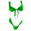 Women's Bikini Panties Women Brazilian Bikini Swimsuit Two Piece Tie Knot Bathing Suits Halter Triangle Cheeky Thong Bikini Sets Boys Swimsuit Green view 3