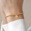 Turandoss Gold Initial Bracelet  K Alphabet Disc Bead Jewelry, Minimal Letter Charm Design view 2
