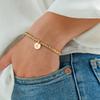 Turandoss Gold Initial Bracelet  K Alphabet Disc Bead Jewelry, Minimal Letter Charm Design view 3