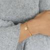 Turandoss Gold Initial Bracelet  K Alphabet Disc Bead Jewelry, Minimal Letter Charm Design view 4
