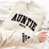 Giantbighands Personalized Auntie Sweatshirt with Kids Names on Sleeve, Custom Auntie Crewneck for Mama, Grandma Gift view 2