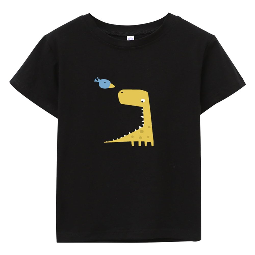 AIMAOMI Glow in The Dark Tshirt Toddler Boys Luminous Dinosaur Tees Tops Little Boys Short Sleeve (Black, 3-4 Years)