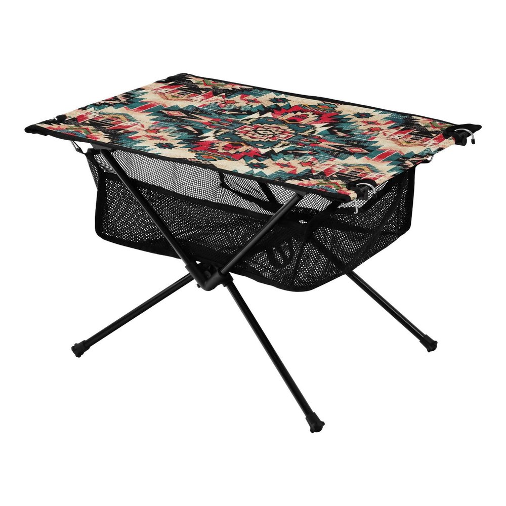 Msyxl Southwestern Navajo Tribal Portable Folding Camping Table, Compact Lightweight Beach Table with Carrying Bag for Outdoor Picnics, BBQs, Camp