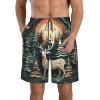 Christmas Deer Men's Standard Quick Dry Swim Trunk,Casual Mens Swim Trunks with Mesh Lining White view 1
