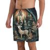 Christmas Deer Men's Standard Quick Dry Swim Trunk,Casual Mens Swim Trunks with Mesh Lining White view 2
