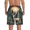 Christmas Deer Men's Standard Quick Dry Swim Trunk,Casual Mens Swim Trunks with Mesh Lining White view 3