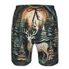 Christmas Deer Men's Standard Quick Dry Swim Trunk,Casual Mens Swim Trunks with Mesh Lining White view 4