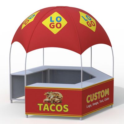 10x10FT 3X3M Custom Booth Marquee Tent Hexagon Promotional Kiosk Dome Counter Tent with Logo Text Photo Color