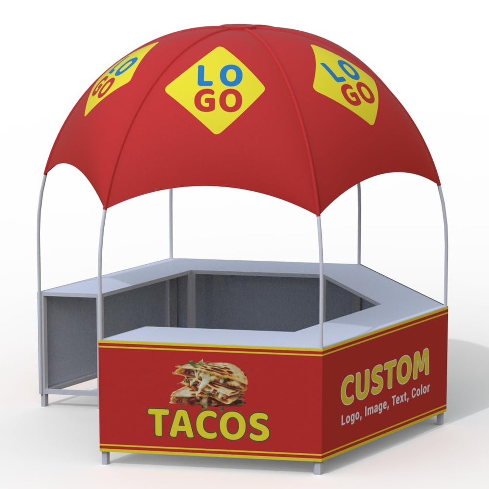 10x10FT 3X3M Custom Booth Marquee Tent Hexagon Promotional Kiosk Dome Counter Tent with Logo Text Photo Color