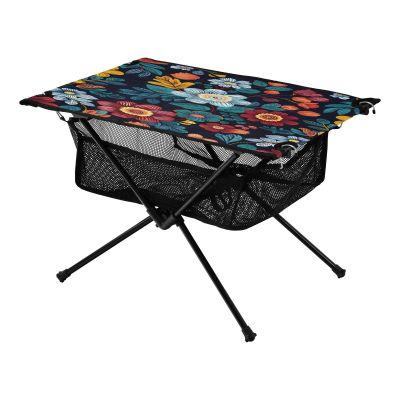 Msyxl Colorful Floral Pattern Portable Folding Camping Table, Compact Lightweight Beach Table with Carrying Bag for Outdoor Picnics, BBQs, Camp