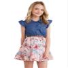 ACSUSS Kids Girls Ruffle Short Sleeve Summer Casual Dress Denim Tops Jean Dress Birthday Beach Party Dresses Gown Pink 14 Years view 2