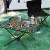 Msyxl Colorful Abstract Pattern Portable Folding Camping Table, Compact Lightweight Beach Table with Carrying Bag for Outdoor Picnics, BBQs, Camp view 2
