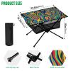 Msyxl Colorful Abstract Pattern Portable Folding Camping Table, Compact Lightweight Beach Table with Carrying Bag for Outdoor Picnics, BBQs, Camp view 3