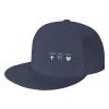 1 Cross 3 Nails 4 Given Christian Cross Flat Brim Baseball Cap Men's and Women's Adjustable Hat Navy Blue view 1