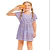 Haloumoning Girls Crochet Swim Beach Cover Up Short Sleeve Swimsuits Long Beach Dress 5-14 Years view 2