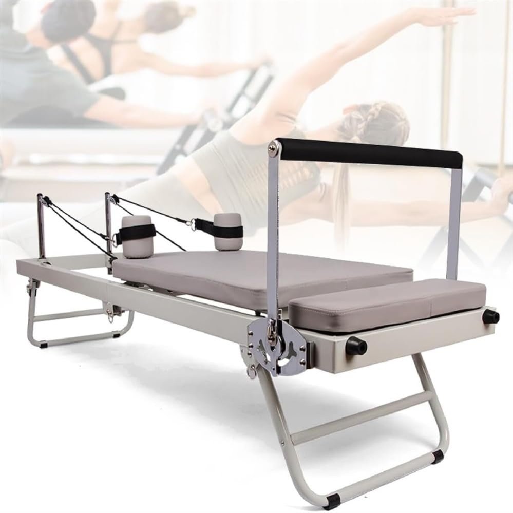ZQJYMXM Pilates Reformer Large Equipment, Multifunctional Foldable Pilates Reformer Spine Corrector,with Reformer Box Padded Jump Board, for Home Unit Activity Room Gym