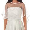 Campsis Wedding Shawls White Bride Dress Cover Up Pearl Bridal Lace Cape for Women view 1