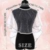 Campsis Wedding Shawls White Bride Dress Cover Up Pearl Bridal Lace Cape for Women view 2