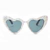 bullabulling Luxury Fine Shimmering Rhinestone Love Sun Glasses Women Heart Glasses Casual Bling Sunglasses (ab) view 2