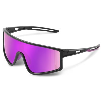 Kegrimi Sports Baseball Cycling Sunglasses for Men: Polarized Sunglasses for Women Youth UV Protection Running(Purple,150mm)