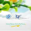 OUFER 2PCS Nose Rings Studs, 316L Surgical Steel 20G Nose Rings L-shaped Silver, Spring Element Butterfly Flower Design Blue Nose Nostril Piercing Jewelry for Women and Men view 3